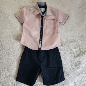 H&M Pink and Navy Kids Shirt Set